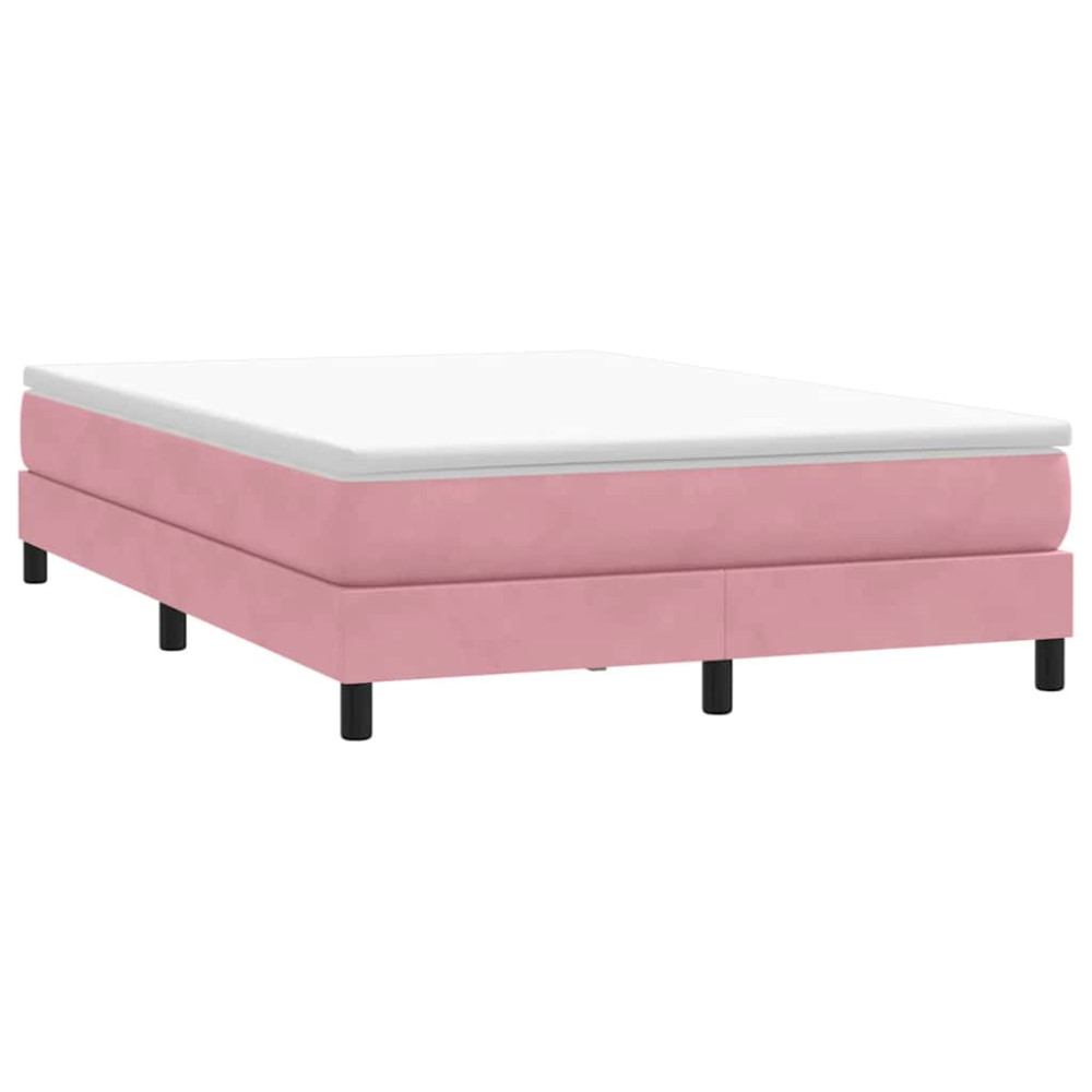 Produktbild för Ramsäng med madrass rosa 160x220 cm sammet
