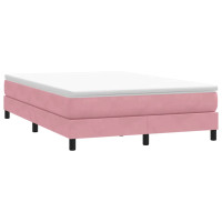 Produktbild för Ramsäng med madrass rosa 160x220 cm sammet