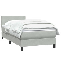 Produktbild för Ramsäng med madrass ljusgrå 80x210 cm sammet