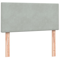 Produktbild för Ramsäng med madrass ljusgrå 80x210 cm sammet