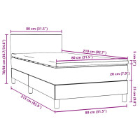 Produktbild för Ramsäng med madrass mörkgrå 80x210 cm sammet
