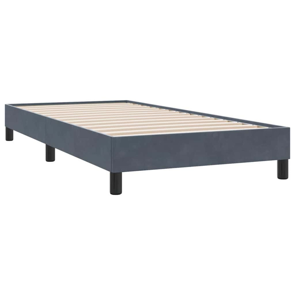 Produktbild för Ramsäng med madrass mörkgrå 80x210 cm sammet