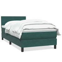 Produktbild för Ramsäng med madrass mörkgrön 80x220 cm sammet