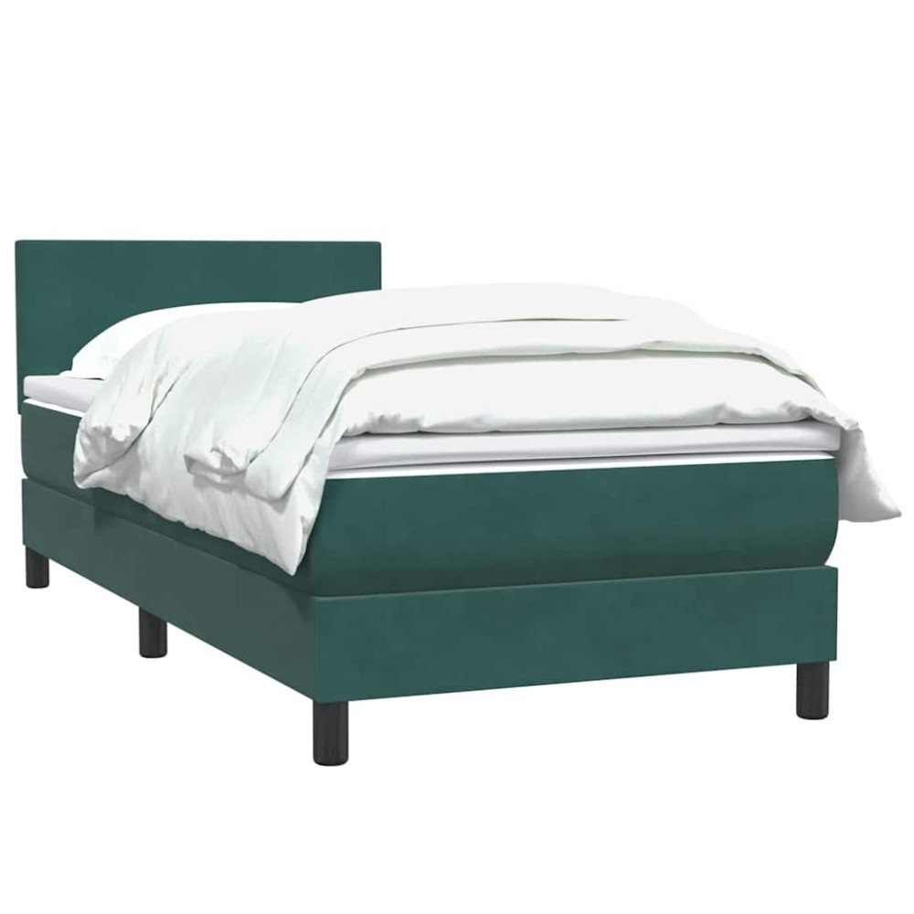 Produktbild för Ramsäng med madrass mörkgrön 80x220 cm sammet