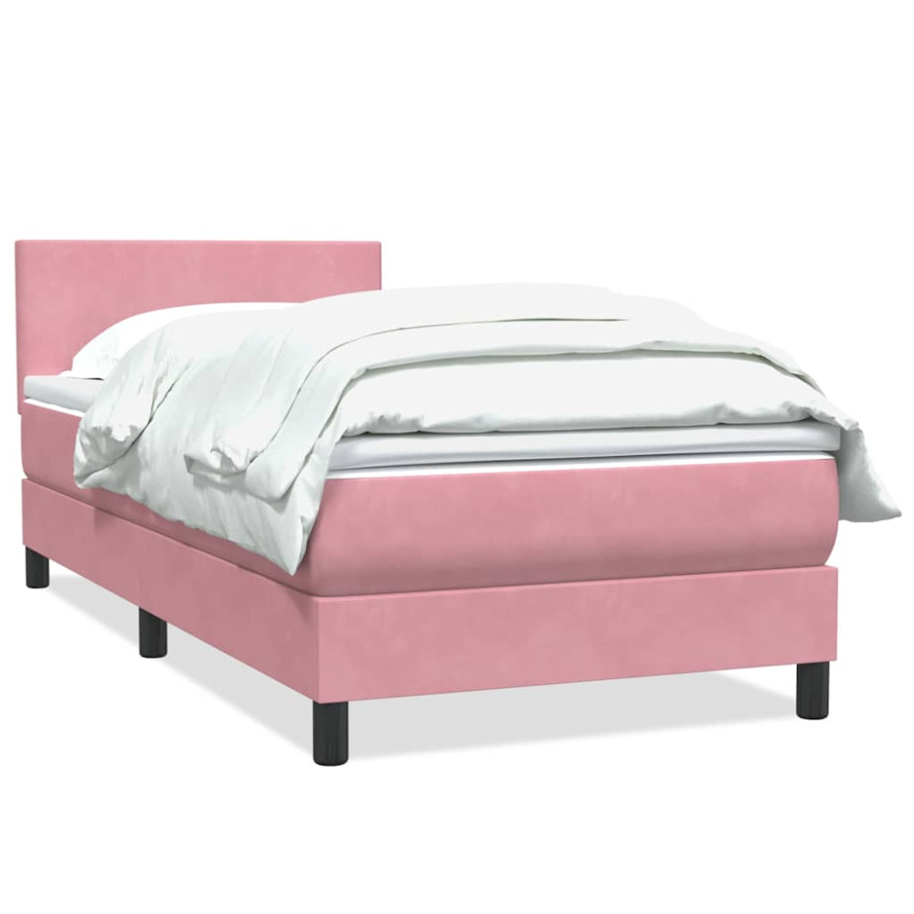 Produktbild för Ramsäng med madrass rosa 80x220 cm sammet