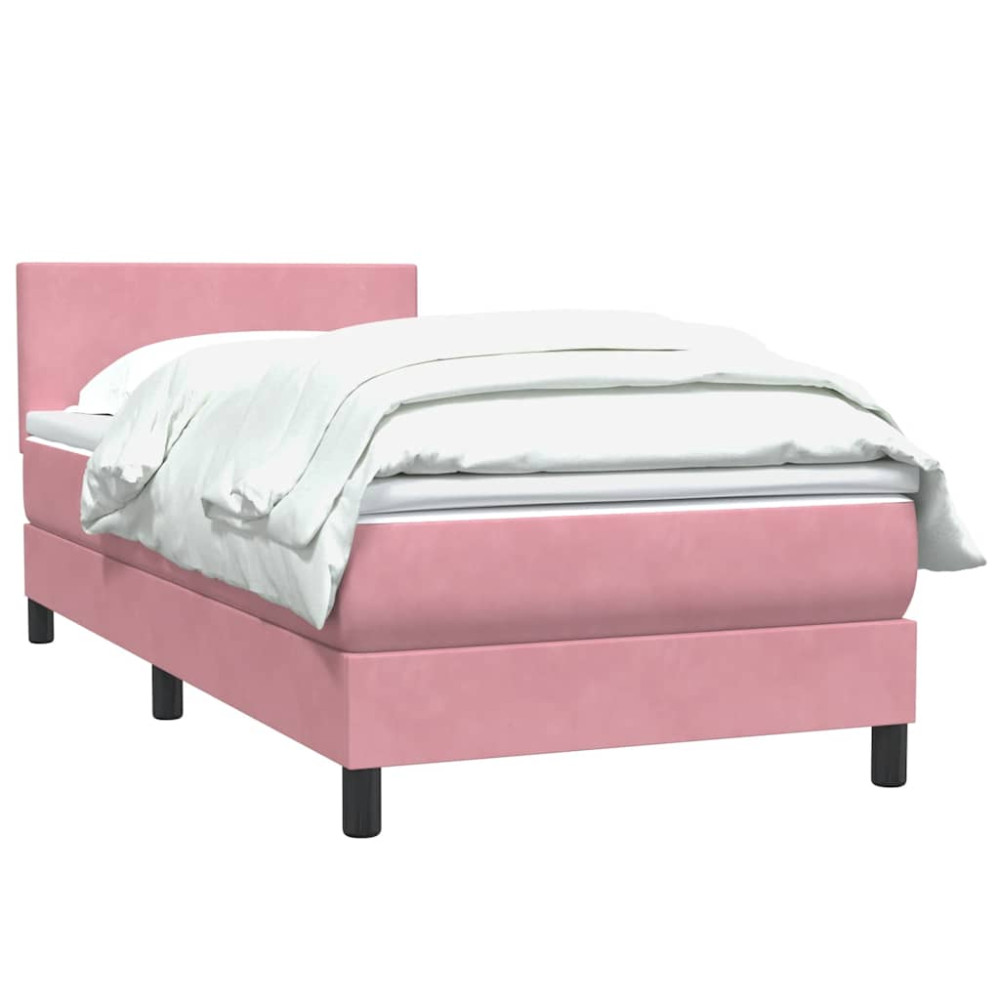 Produktbild för Ramsäng med madrass rosa 80x220 cm sammet