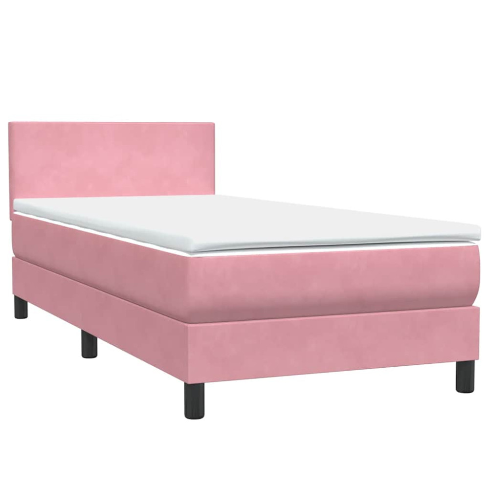 Produktbild för Ramsäng med madrass rosa 80x220 cm sammet