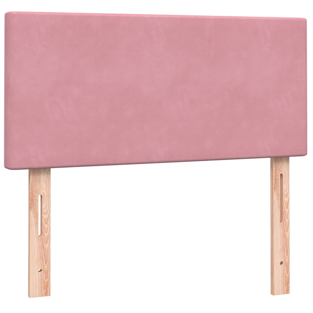 Produktbild för Ramsäng med madrass rosa 80x220 cm sammet