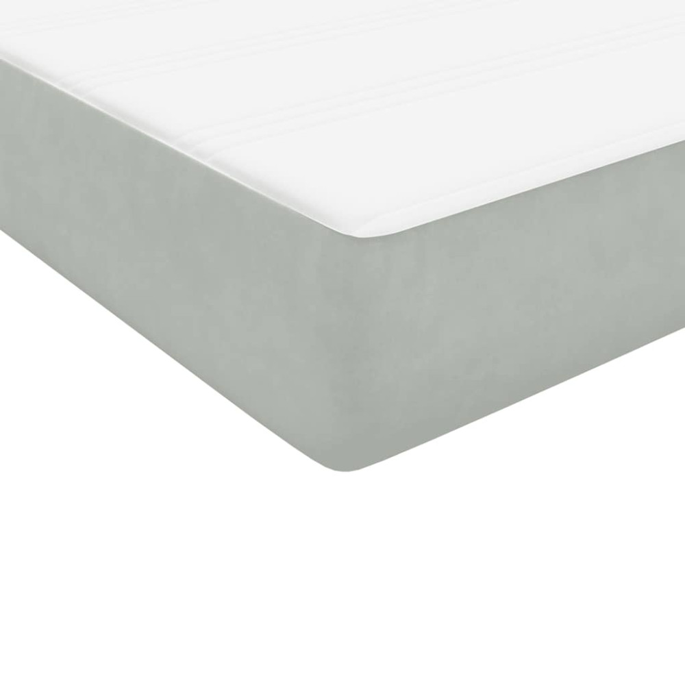 Produktbild för Ramsäng med madrass ljusgrå 80x210 cm sammet