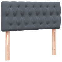 Produktbild för Ramsäng med madrass mörkgrå 80x210 cm sammet