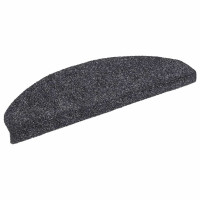 Produktbild för Trappmattor självhäftande 30 st 65x21x4 cm mörkgrå halvrunda stora
