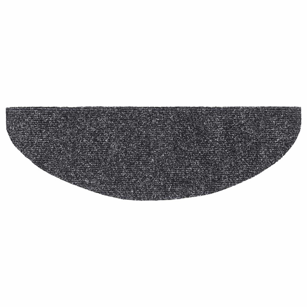 Produktbild för Trappmattor självhäftande 30 st 65x21x4 cm mörkgrå halvrunda stora