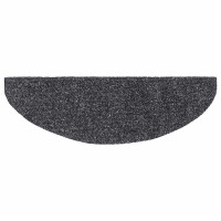 Produktbild för Trappmattor självhäftande 30 st 65x21x4 cm mörkgrå halvrunda stora