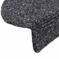 Produktbild för Trappmattor självhäftande 30 st 65x21x4 cm mörkgrå halvrunda stora