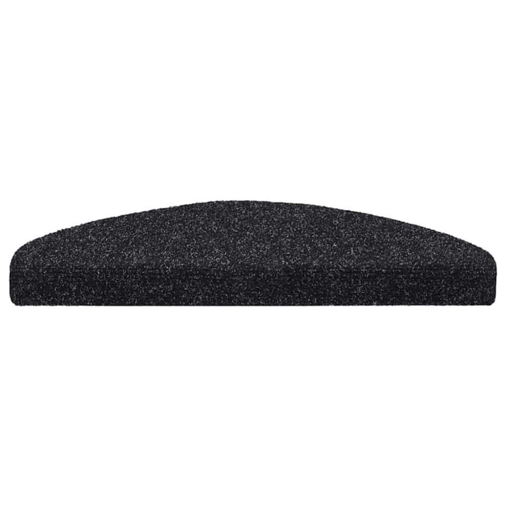 Produktbild för Trappmattor självhäftande 30 st 65x21x4 cm svarta halvrunda stora