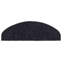 Produktbild för Trappmattor självhäftande 30 st 65x21x4 cm svarta halvrunda stora