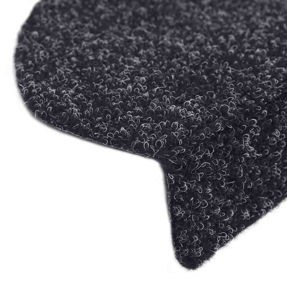 Produktbild för Trappmattor självhäftande 30 st 65x21x4 cm svarta halvrunda stora