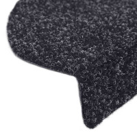 Produktbild för Trappmattor självhäftande 30 st 65x21x4 cm svarta halvrunda stora