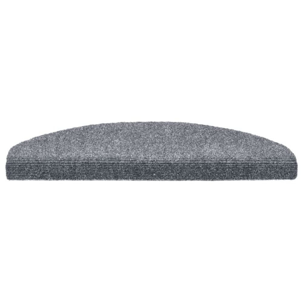 Produktbild för Trappmattor självhäftande 30 st 65x21x4 cm ljusgrå halvrunda stora