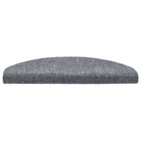 Produktbild för Trappmattor självhäftande 30 st 65x21x4 cm ljusgrå halvrunda stora