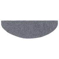 Produktbild för Trappmattor självhäftande 30 st 65x21x4 cm ljusgrå halvrunda stora