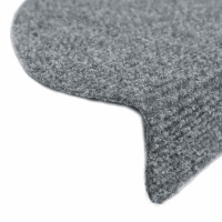 Produktbild för Trappmattor självhäftande 30 st 65x21x4 cm ljusgrå halvrunda stora