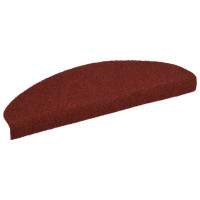 Produktbild för Trappmattor självhäftande 30 st 65x21x4 cm bordeauxröd halvrunda stora
