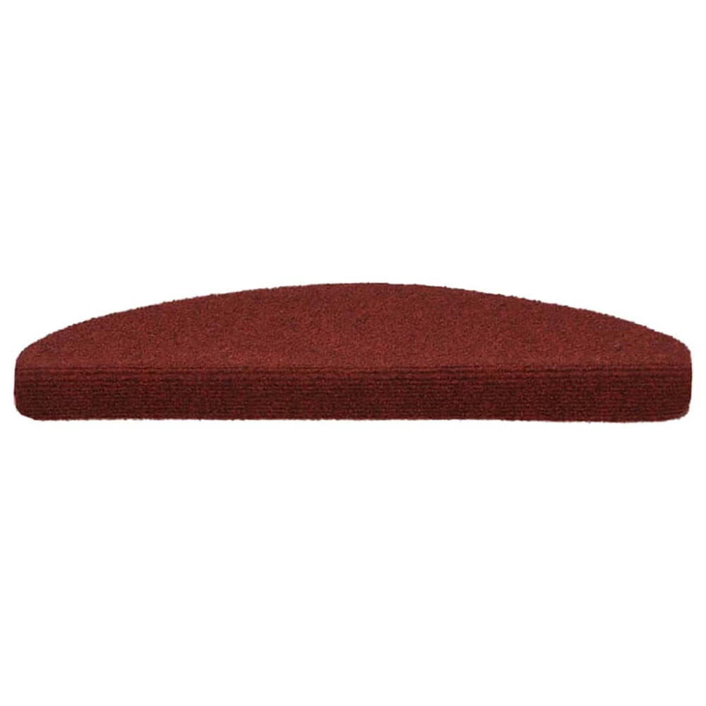 Produktbild för Trappmattor självhäftande 30 st 65x21x4 cm bordeauxröd halvrunda stora
