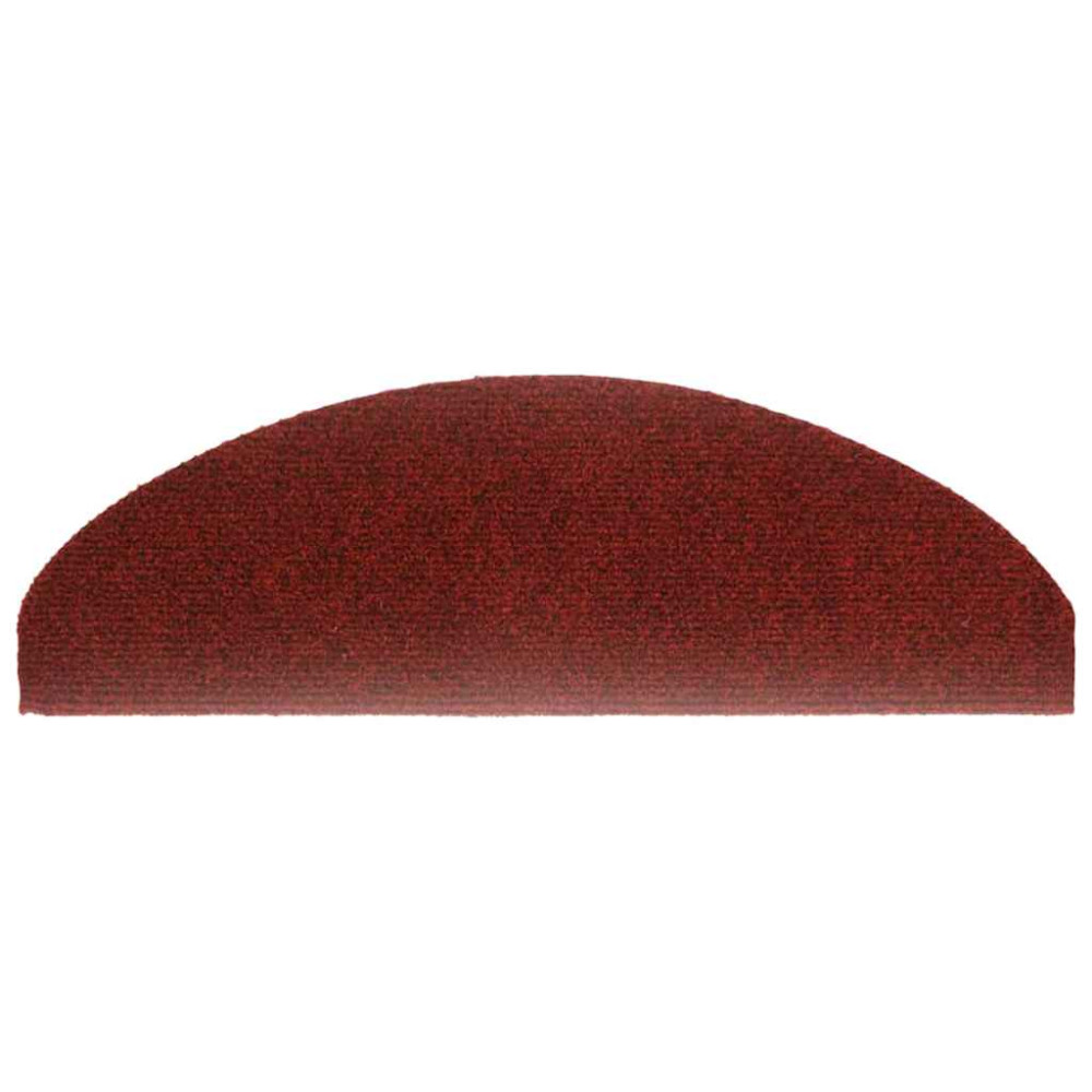 Produktbild för Trappmattor självhäftande 30 st 65x21x4 cm bordeauxröd halvrunda stora