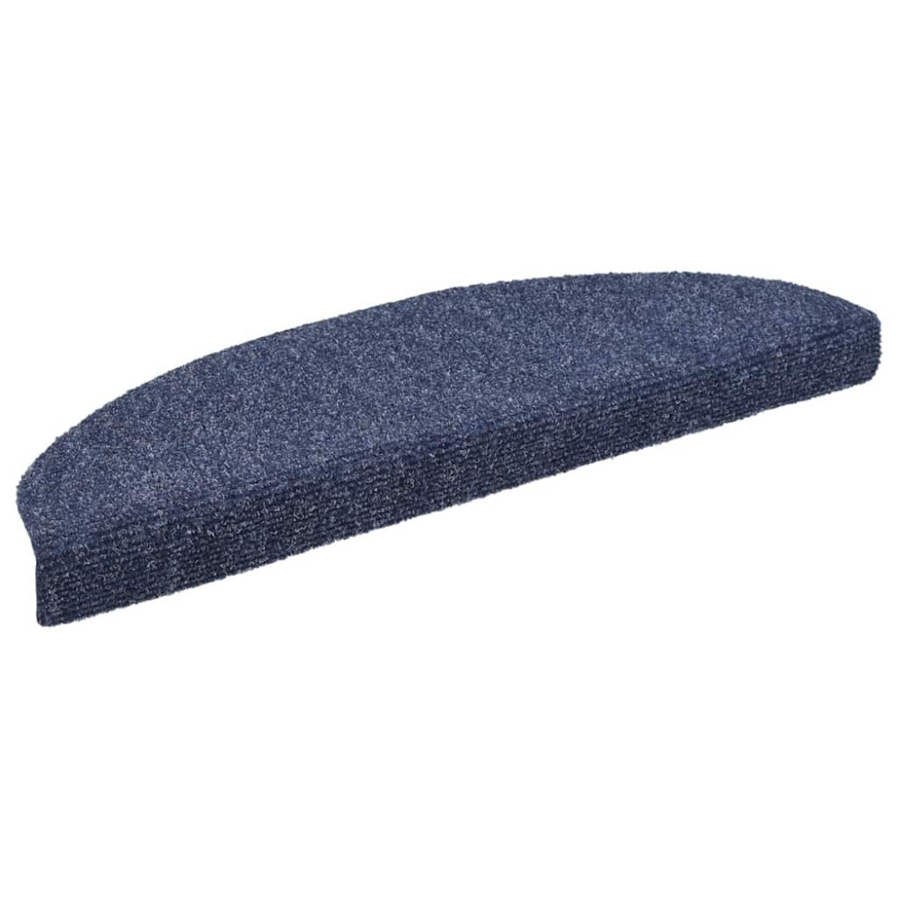 Produktbild för Trappmattor självhäftande 30 st 65x21x4 cm blå halvrunda stora