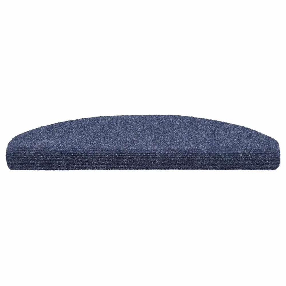 Produktbild för Trappmattor självhäftande 30 st 65x21x4 cm blå halvrunda stora