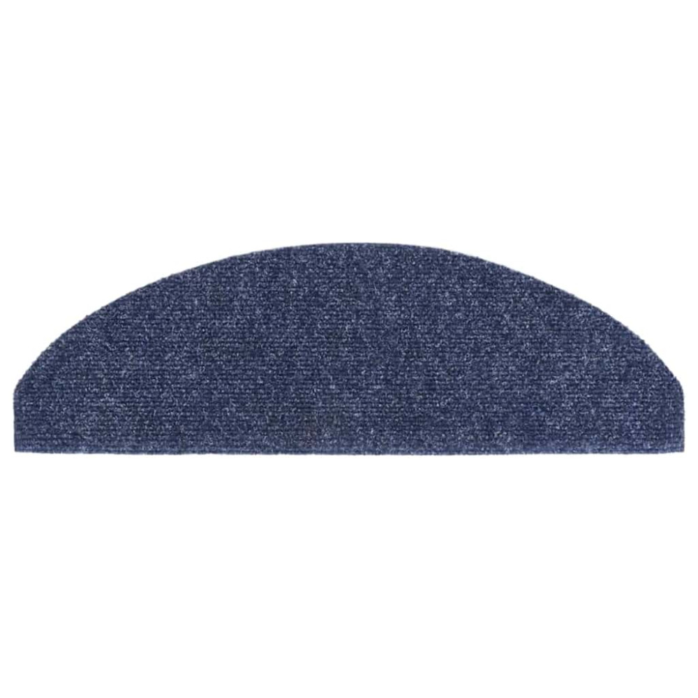 Produktbild för Trappmattor självhäftande 30 st 65x21x4 cm blå halvrunda stora