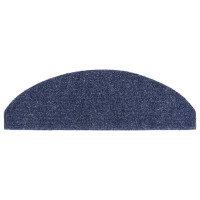 Produktbild för Trappmattor självhäftande 30 st 65x21x4 cm blå halvrunda stora