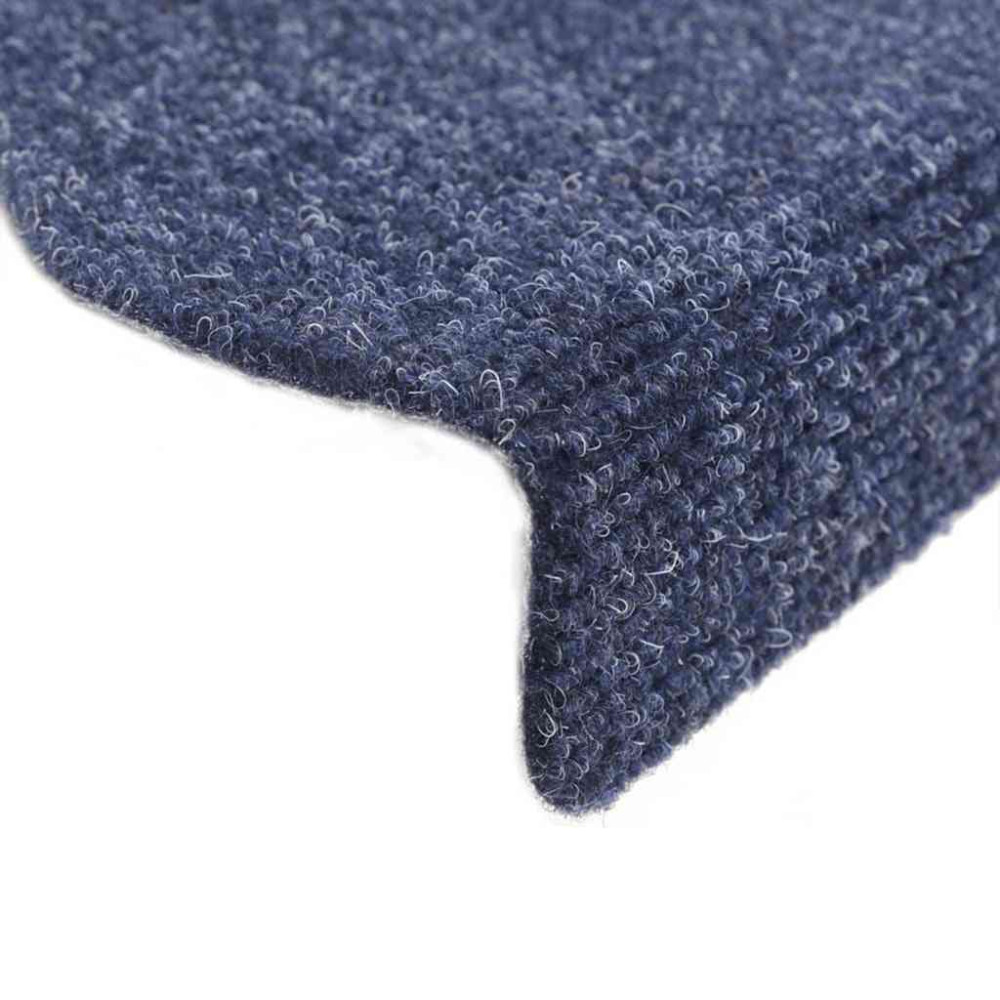 Produktbild för Trappmattor självhäftande 30 st 65x21x4 cm blå halvrunda stora