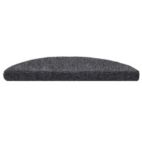 Produktbild för Trappmattor självhäftande 30 st 56x17x3 cm mörkgrå halvrunda