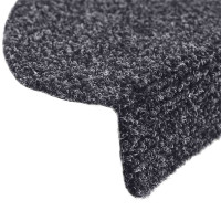 Produktbild för Trappmattor självhäftande 30 st 56x17x3 cm mörkgrå halvrunda