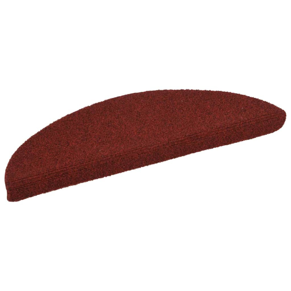 Produktbild för Trappmattor självhäftande 30 st 56x17x3 cm bordeauxröd halvrunda