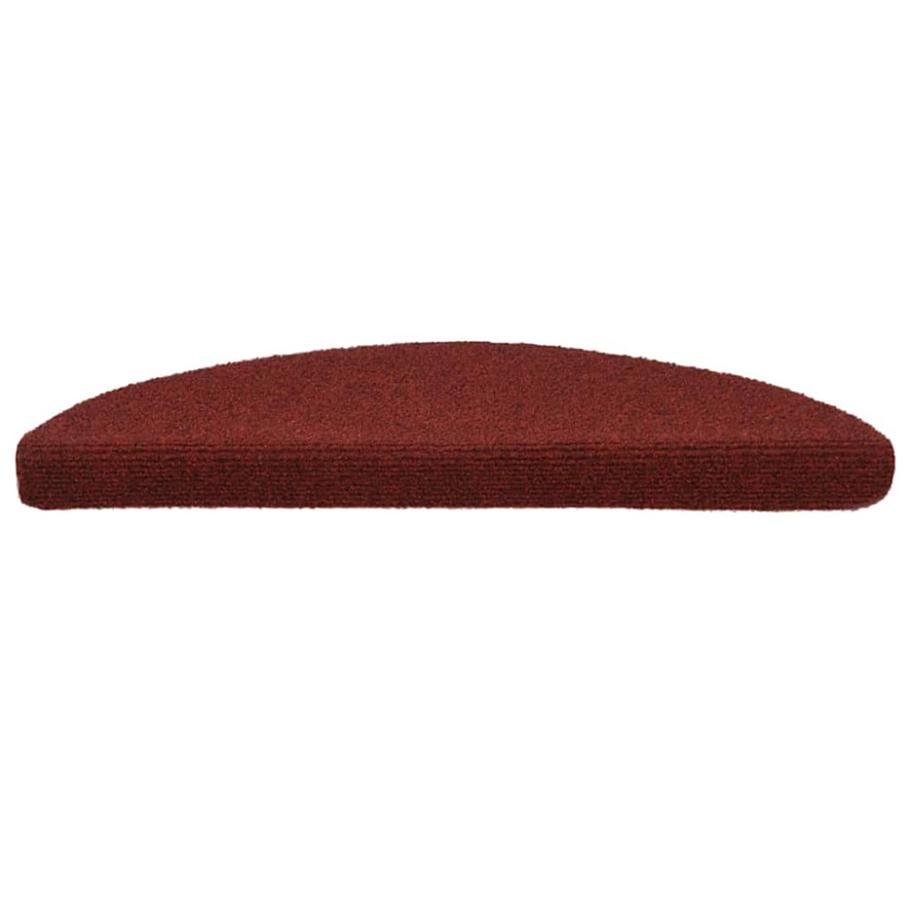 Produktbild för Trappmattor självhäftande 30 st 56x17x3 cm bordeauxröd halvrunda