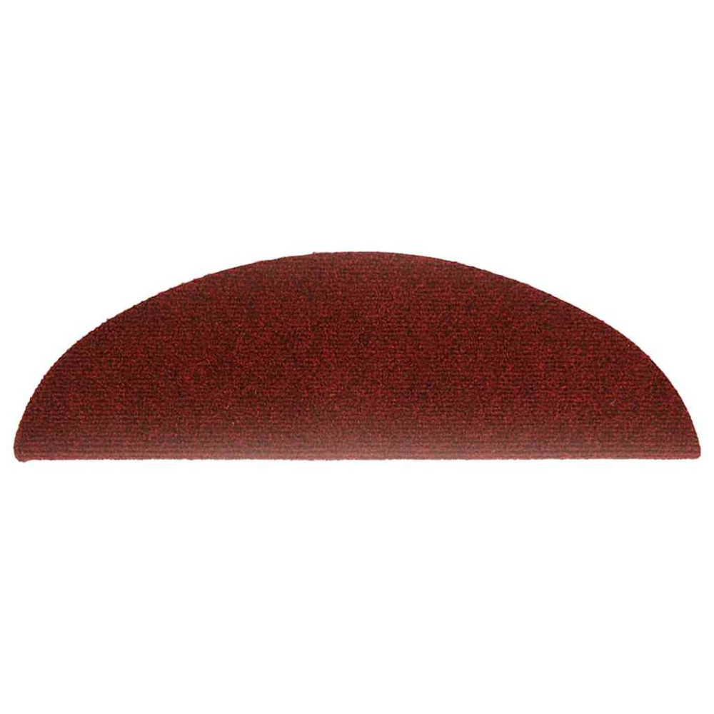 Produktbild för Trappmattor självhäftande 30 st 56x17x3 cm bordeauxröd halvrunda