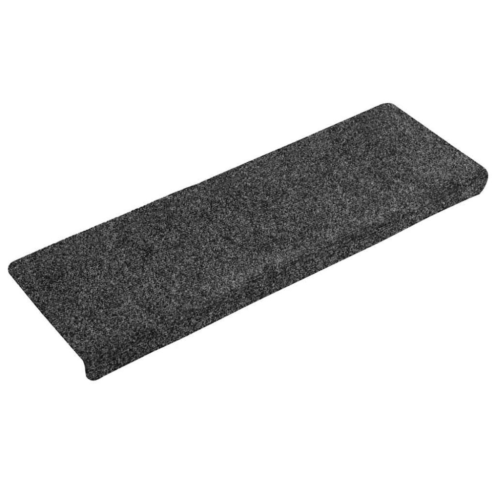 Produktbild för Trappmattor självhäftande 30 st 65x21x4 cm mörkgrå rektangulär kant