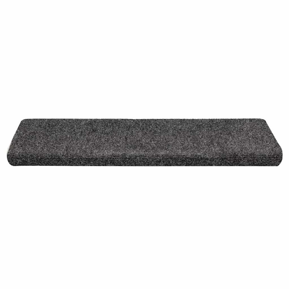 Produktbild för Trappmattor självhäftande 30 st 65x21x4 cm mörkgrå rektangulär kant