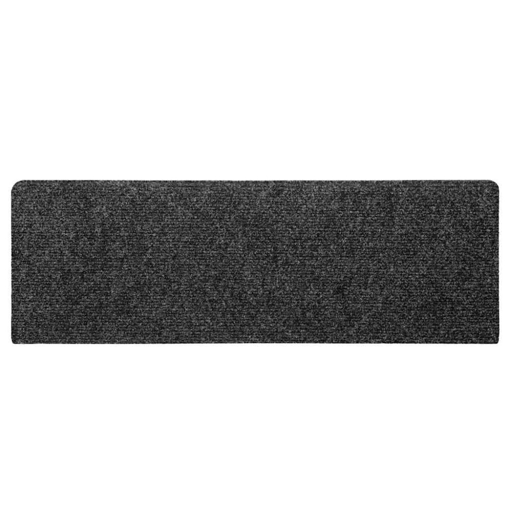 Produktbild för Trappmattor självhäftande 30 st 65x21x4 cm mörkgrå rektangulär kant
