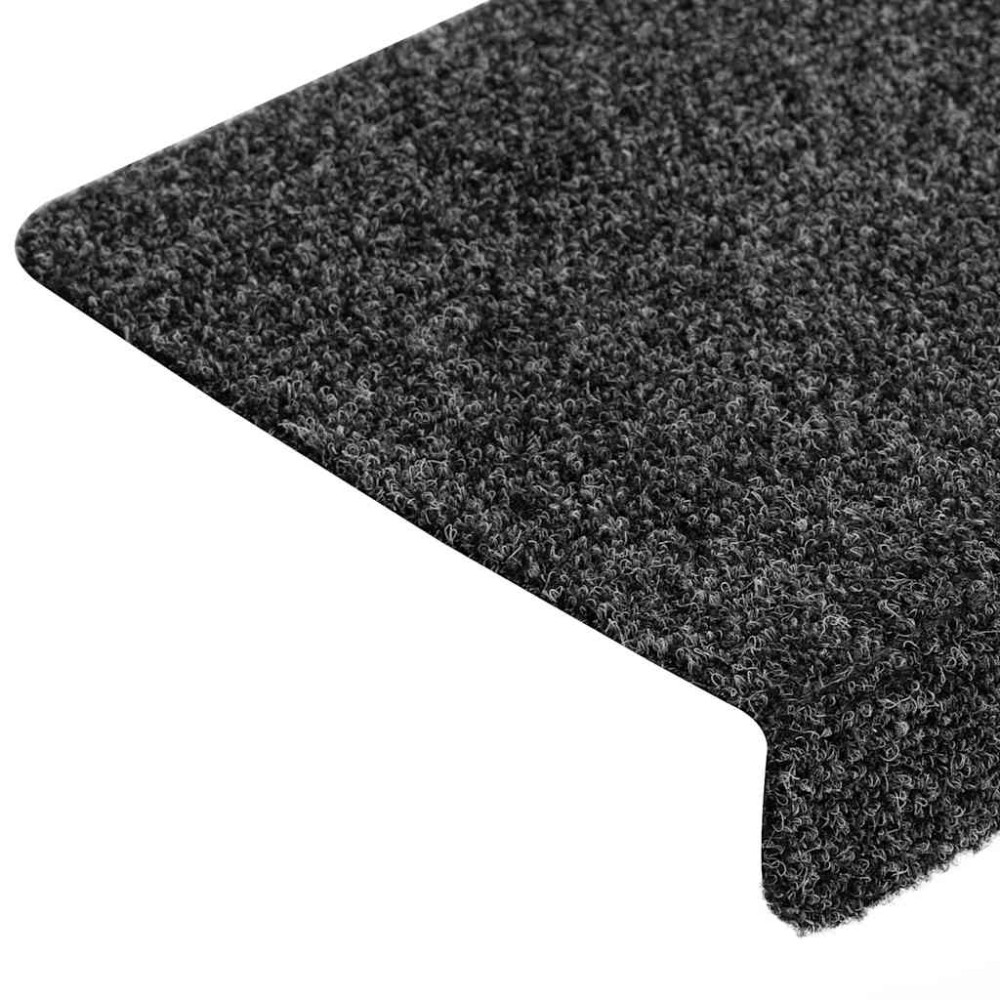 Produktbild för Trappmattor självhäftande 30 st 65x21x4 cm mörkgrå rektangulär kant
