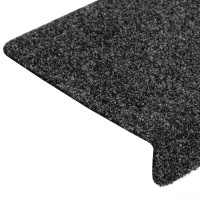 Produktbild för Trappmattor självhäftande 30 st 65x21x4 cm mörkgrå rektangulär kant
