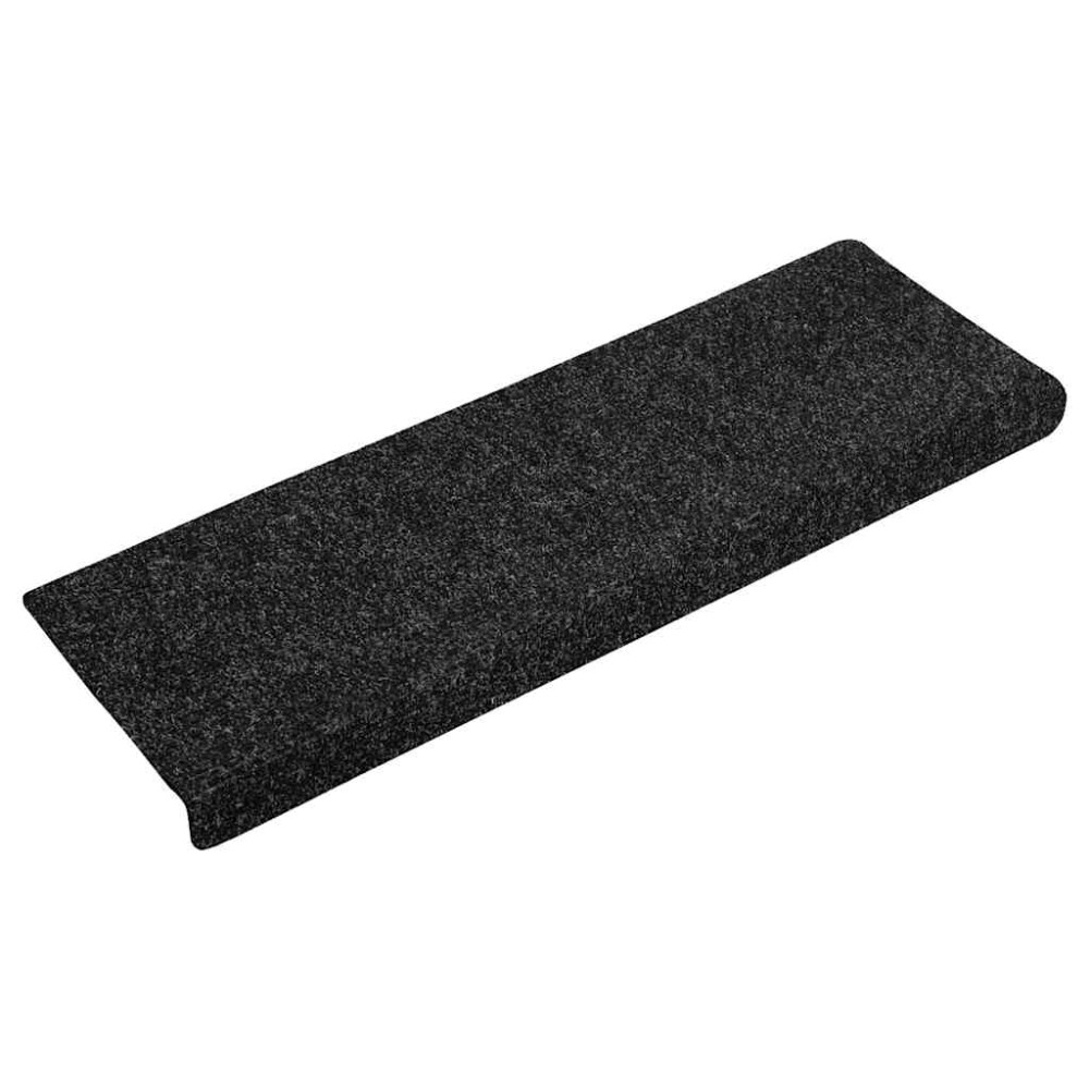 Produktbild för Trappmattor självhäftande 30 st 65x21x4 cm svarta rektangulära kanter
