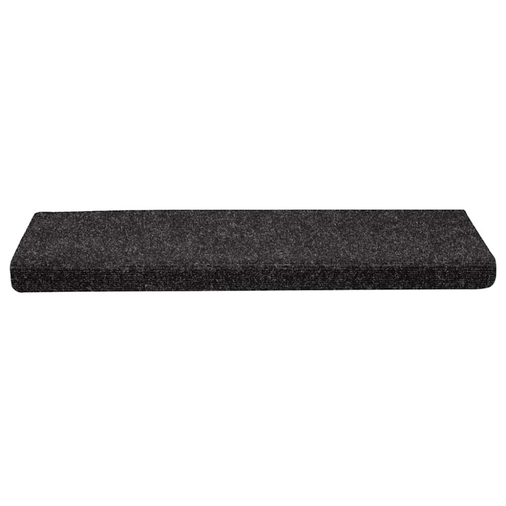 Produktbild för Trappmattor självhäftande 30 st 65x21x4 cm svarta rektangulära kanter