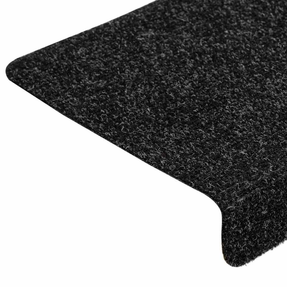 Produktbild för Trappmattor självhäftande 30 st 65x21x4 cm svarta rektangulära kanter