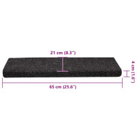 Produktbild för Trappmattor självhäftande 30 st 65x21x4 cm svarta rektangulära kanter