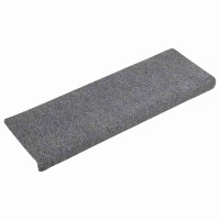 Produktbild för Trappmattor självhäftande 30 st 65x21x4 cm ljusgrå rektangulär kant