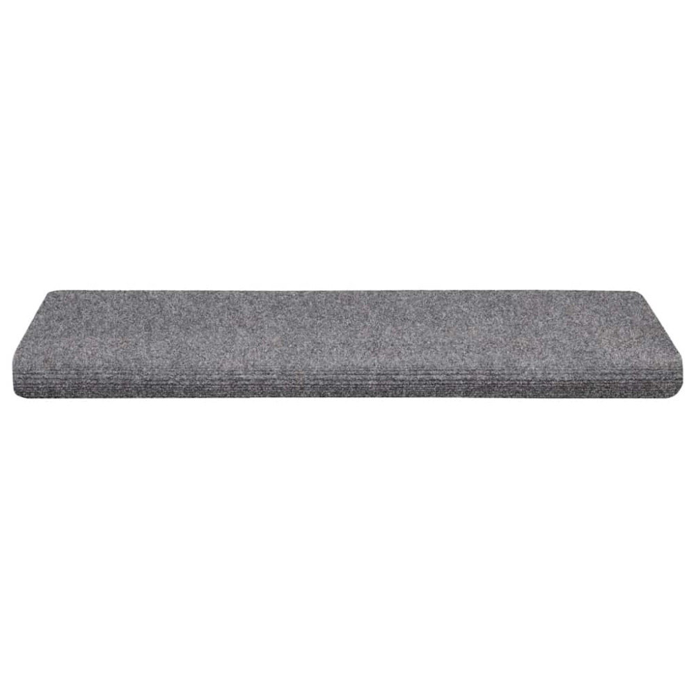 Produktbild för Trappmattor självhäftande 30 st 65x21x4 cm ljusgrå rektangulär kant